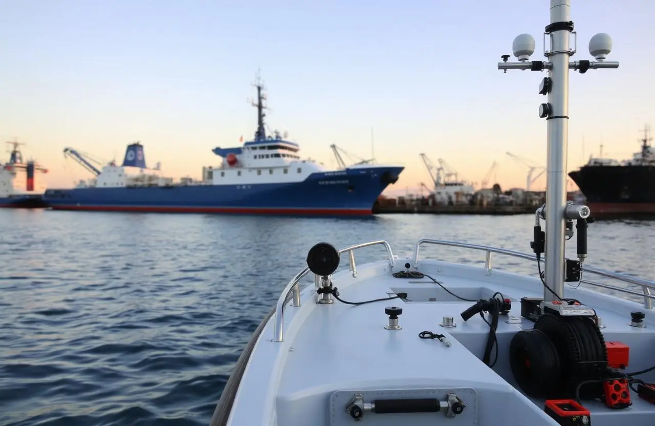 Embarcação hidrográfica no Porto de Itajaí